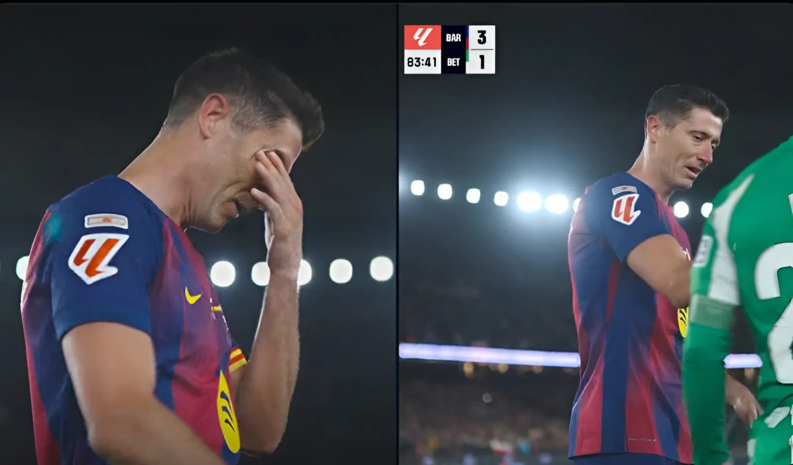 برشلونة 14 برشلونة يضرب ريال بيتيس بثلاثية وليفاندوفسكي يغادر باكيا